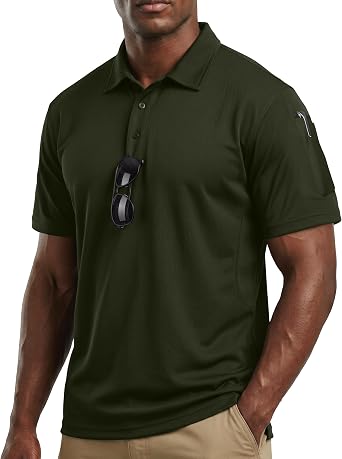 Breathable Pique Jersey Mens Polo Shirt UPF 50+ Quick Dry Performance