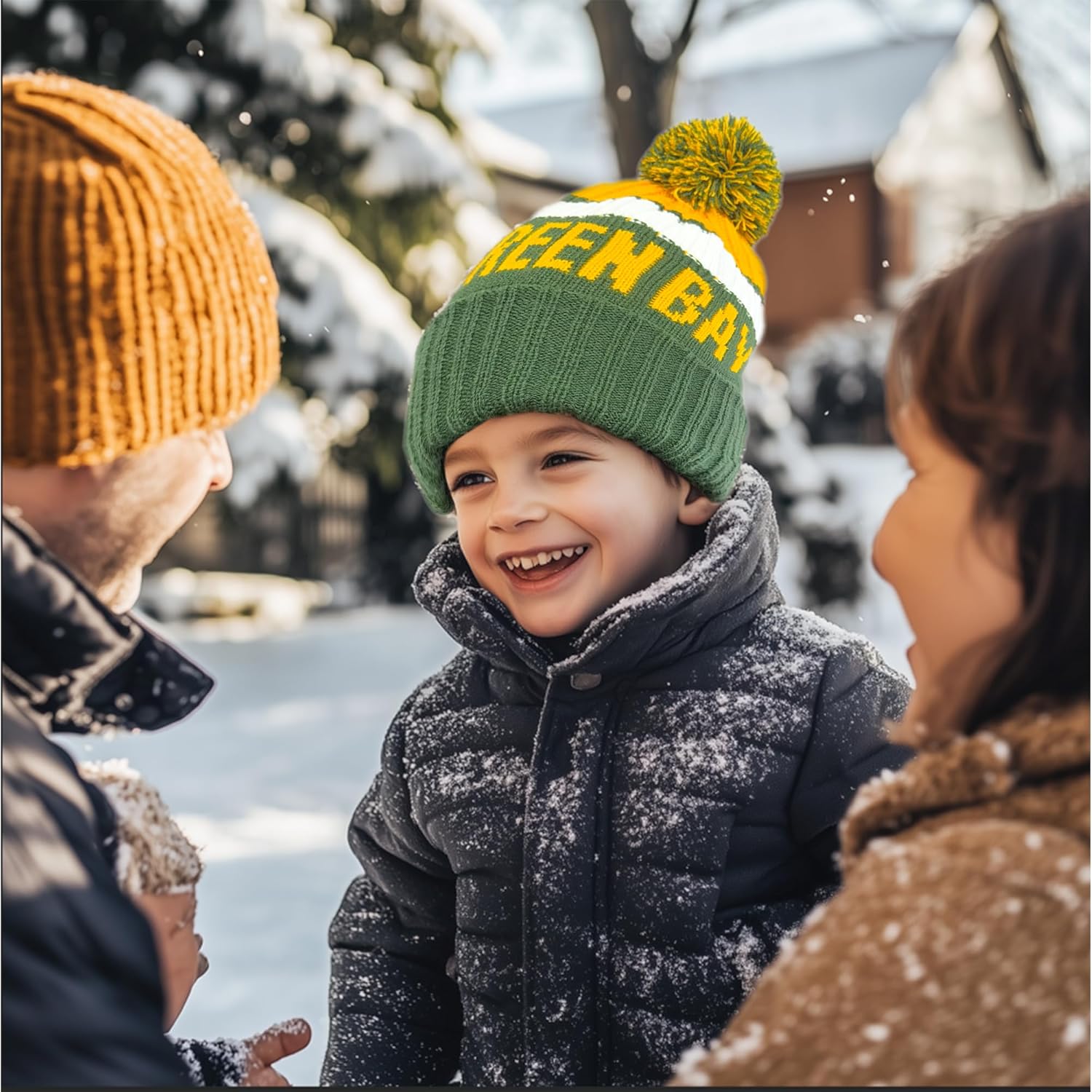 Football City Beanie 2025 Fashion Knit Pom-Pom Hat Soft Headwear Cuffed Winter Hat Sport Fans Gift for Men Women Kids - Image 3