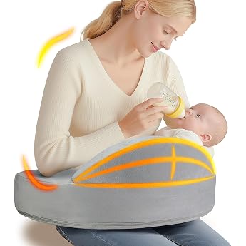 Memory Foam Nursing Pillow - Pioneering Safety Fence-Plus Size Breastfeeding Pillow for Ergonomic Comfort & Support-Easier and Healthier Nursing - Fit for All Removable Cover