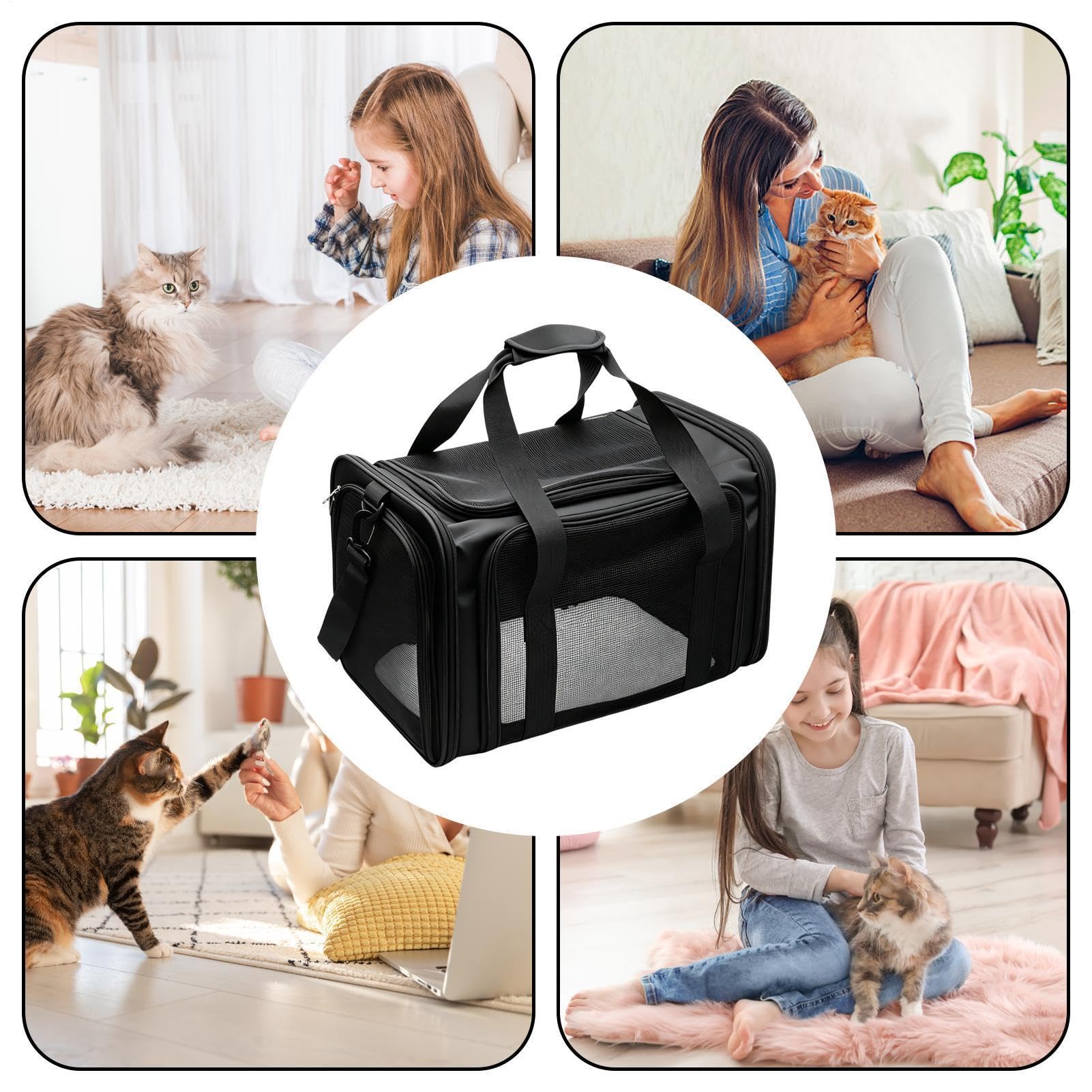 Trasportino morbido per gatti, borsa esterna per animali domestici, con | Trasporto portatile per cani, passeggiate, viaggi su strada, campeggio, escursioni e spostamenti quotidiani