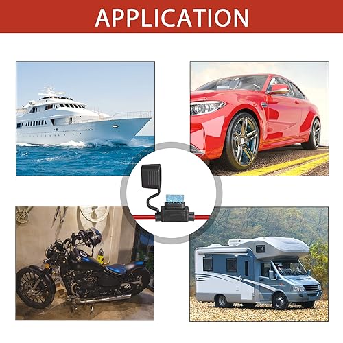 Miniatura 5 de MUYI Paquete de 6 portafusibles en línea de 14 AWG con fusibles Balde estándar ATCATO de 12 voltios 15 A, para automóvil, camión, barco,