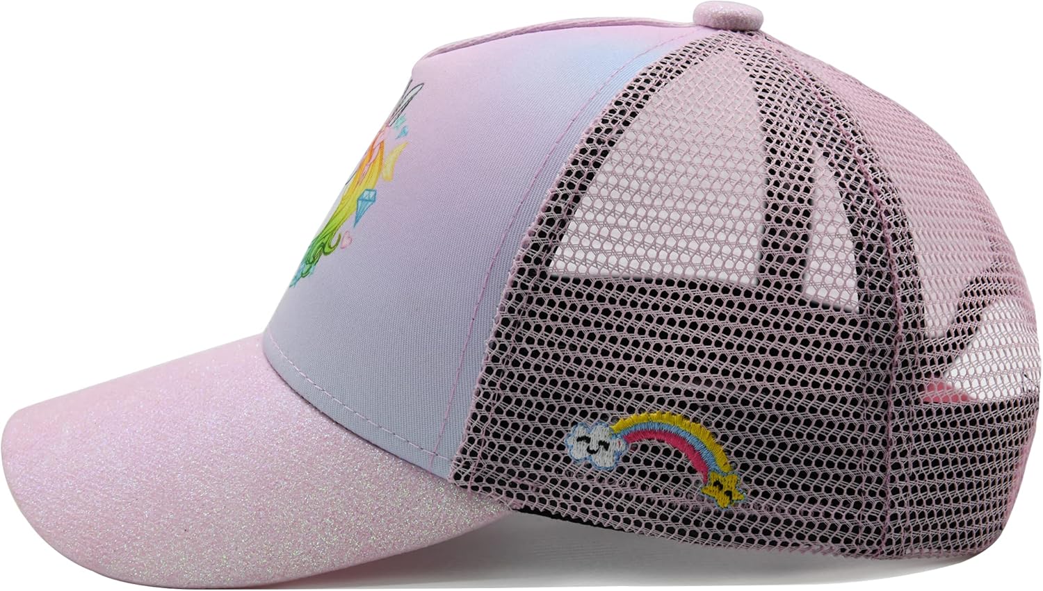 Waldeal Cute Unicorn Hat for Girls Adjustable Mesh Trucker Cap for Kids 3-10 Ages Pink - Image 3