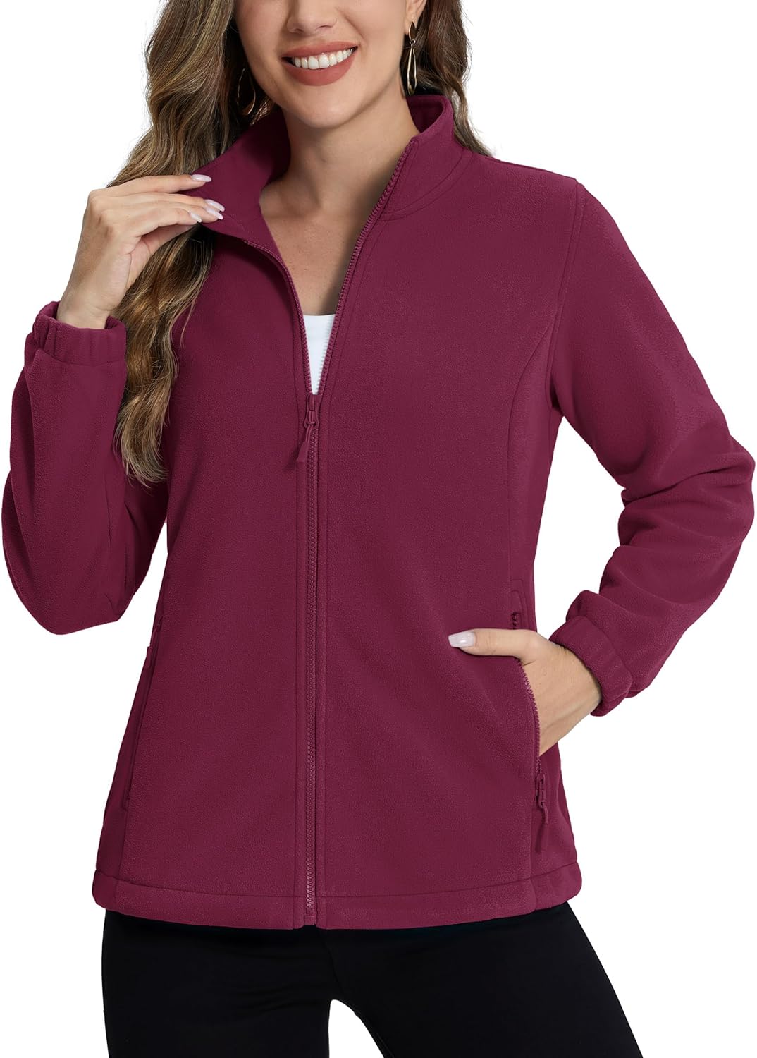 TACVASEN Women’s Soft Fleece Jacket Lightweight Full Zip Sweatshirts Coat Casual Winter Warm Sweaters with Pockets TACVASEN Women’s Soft Fleece Jacket Lightweight Full Zip Sweatshirts Coat Casual Winter Warm Sweaters with Pockets