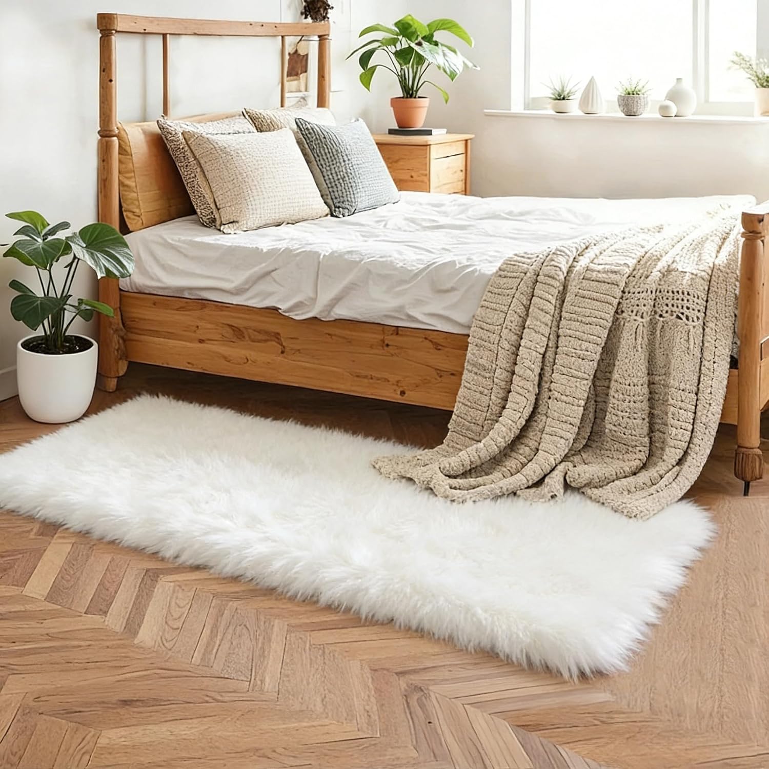 Machine Washable 2x6 Runner Rug, Ultra Soft Fluffy Shaggy Indoor Carpet for Hallway Bedroom Living Room Kids & Nursery Rooms