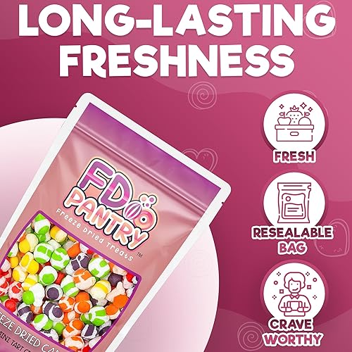 Vista 85 de Fruit Crunch - Caramelos liofilizados originales de 1 libra, surtido de sabores liofilizados de caramelo de fresa, naranja, limón, uva y lima