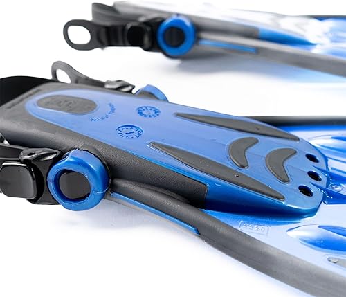 Miniatura 3 de Bonassi Aletas de tiburón para adultos, aletas cortas ajustables para esnórquel y natación