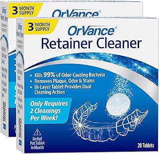 OrVance Retainer Cleaner Tablets (6 Month Supply) | Only 2 Cleanings Per Week Required | Removes Odors, Stains, Plaque for Invisalign, Mouth/Night Guards, and Removable Orthodontic Appliances