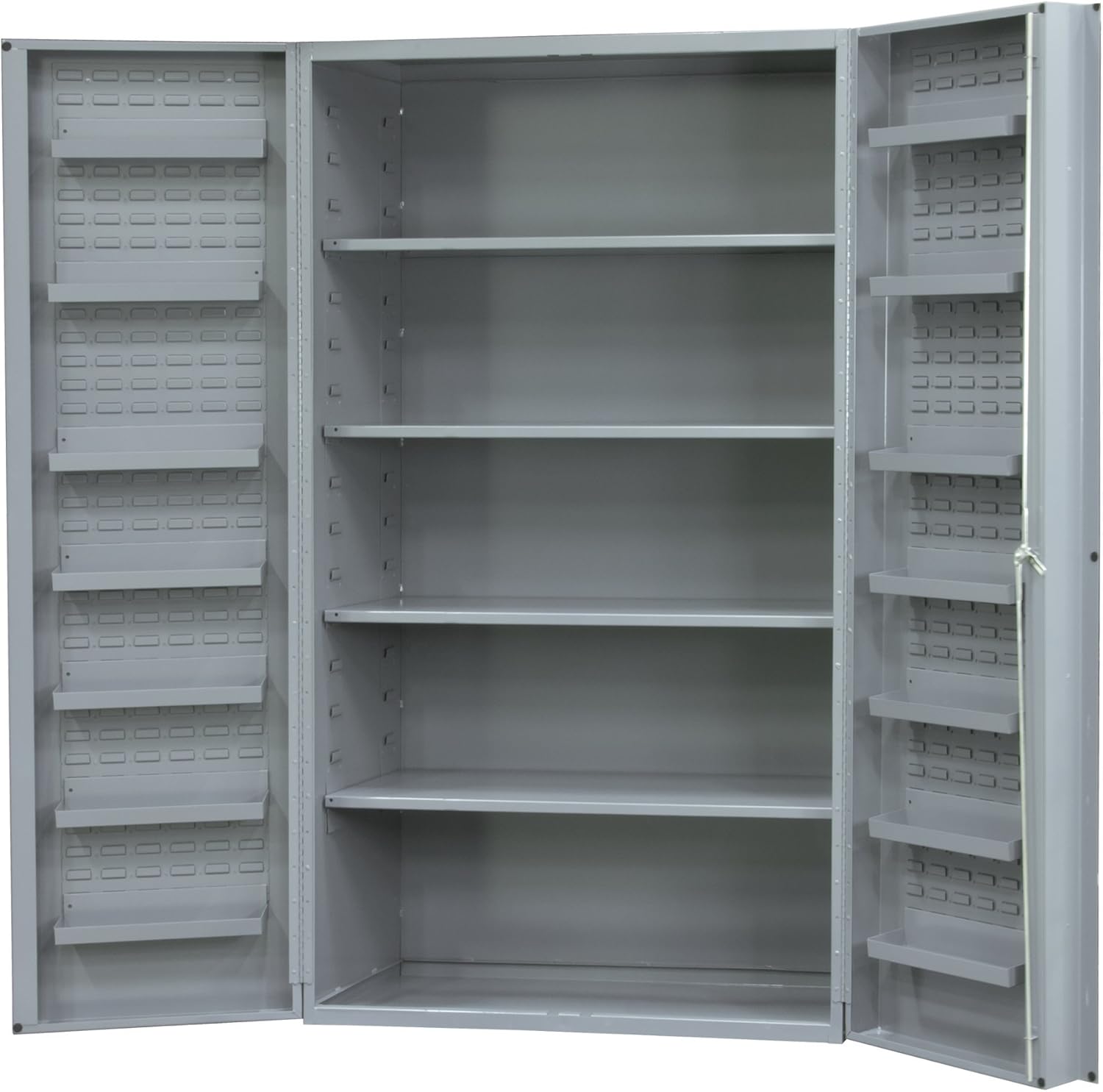 Durham Heavy Duty Welded 14 Gauge Steel Cabinet with 12 Door Shelves, DC36-4S12DS-95, 900 lbs Capacity, 24" Length x 36" Width x 72" Height, 4 Shelves