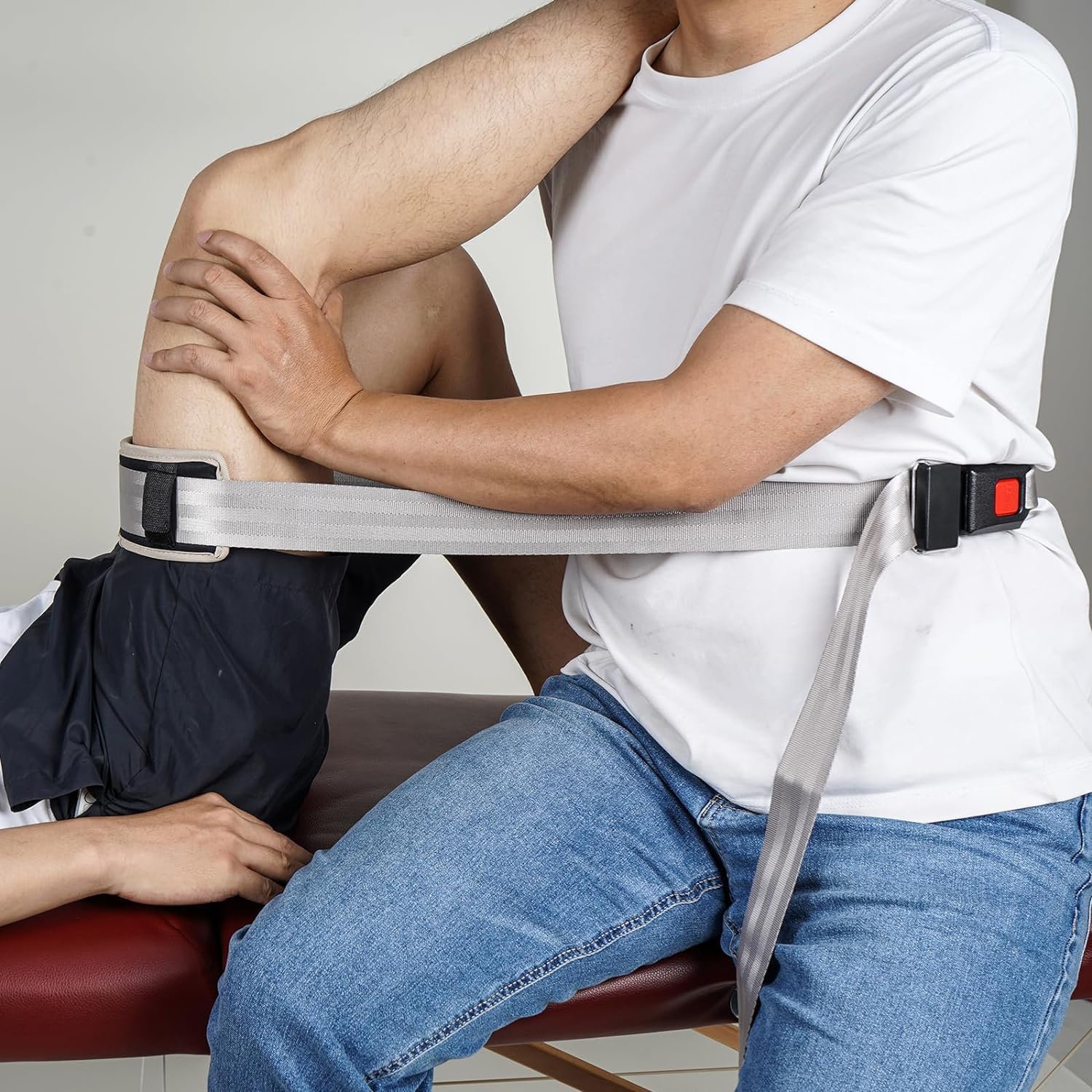 Mobilization Belt Physiotherapie – Vielseitiger Extremitäts-Mobilisierungsgürtel – Premium-Gurt für Physiotherapie, Reha und Stretching, Grau