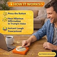 Vista 3 de The Monocle Breakers Donald Trump Talking Positivity Button – 15 Affirmation Quotes in His Voice – Funny Political Humor Desk Toy Gift