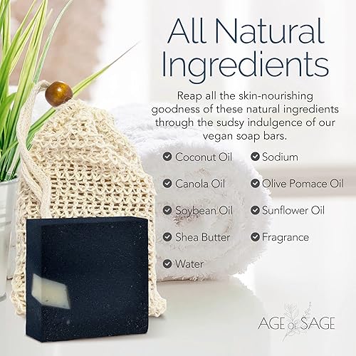 Miniatura 5 de Barra de jabón natural con bolsa de sisal, juego de barra de jabón artesanal vegano para mujeres, jabón corporal en bolsa de jabón, jabones de baño