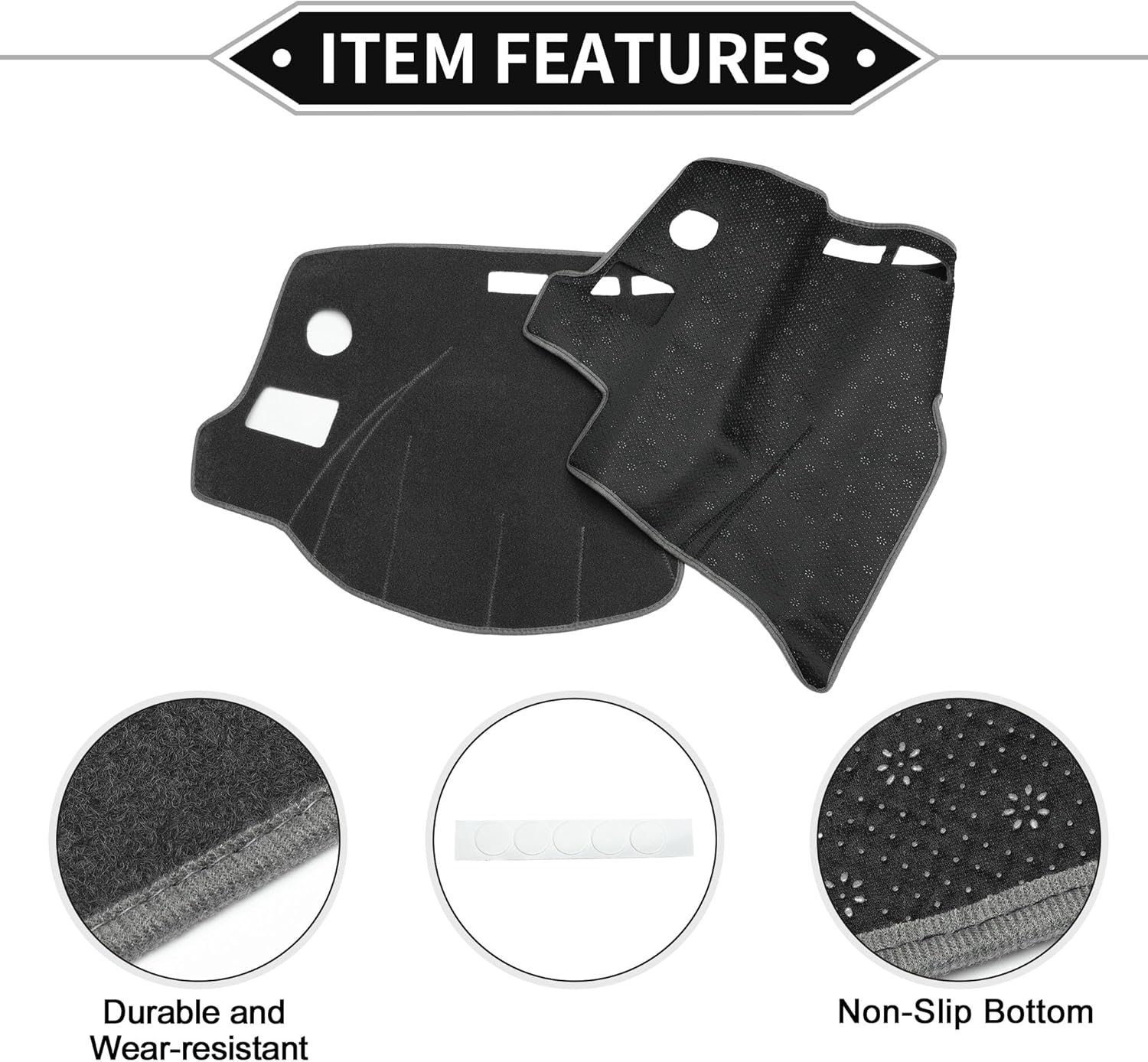 Dash Cover Compatible for Subaru Forester 2014-2018, Non-Slip Polyester Silicone Gray Center Console Dashboard Cover Pad Carpet