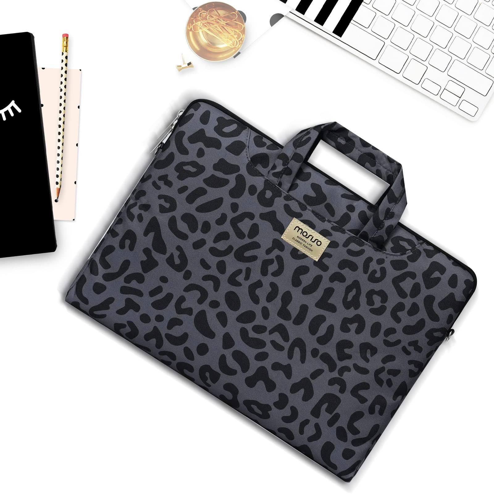 MOSISO Laptoptasche 16 Zoll, 15-15,6 Zoll Laptop Schultertasche mit Gürtel