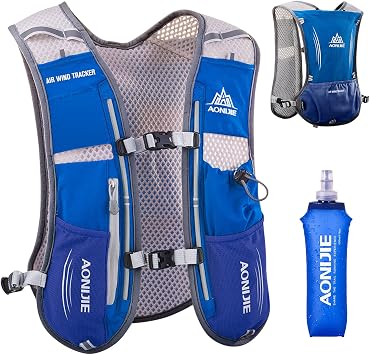 TRIWONDER 5L Ultraleichter Trinkrucksack Trinkweste Hydration Pack Fahrradrucksack mit 1.5L Trinkblase oder 500ML Wasserflasche f r Marathon Laufen Wandern