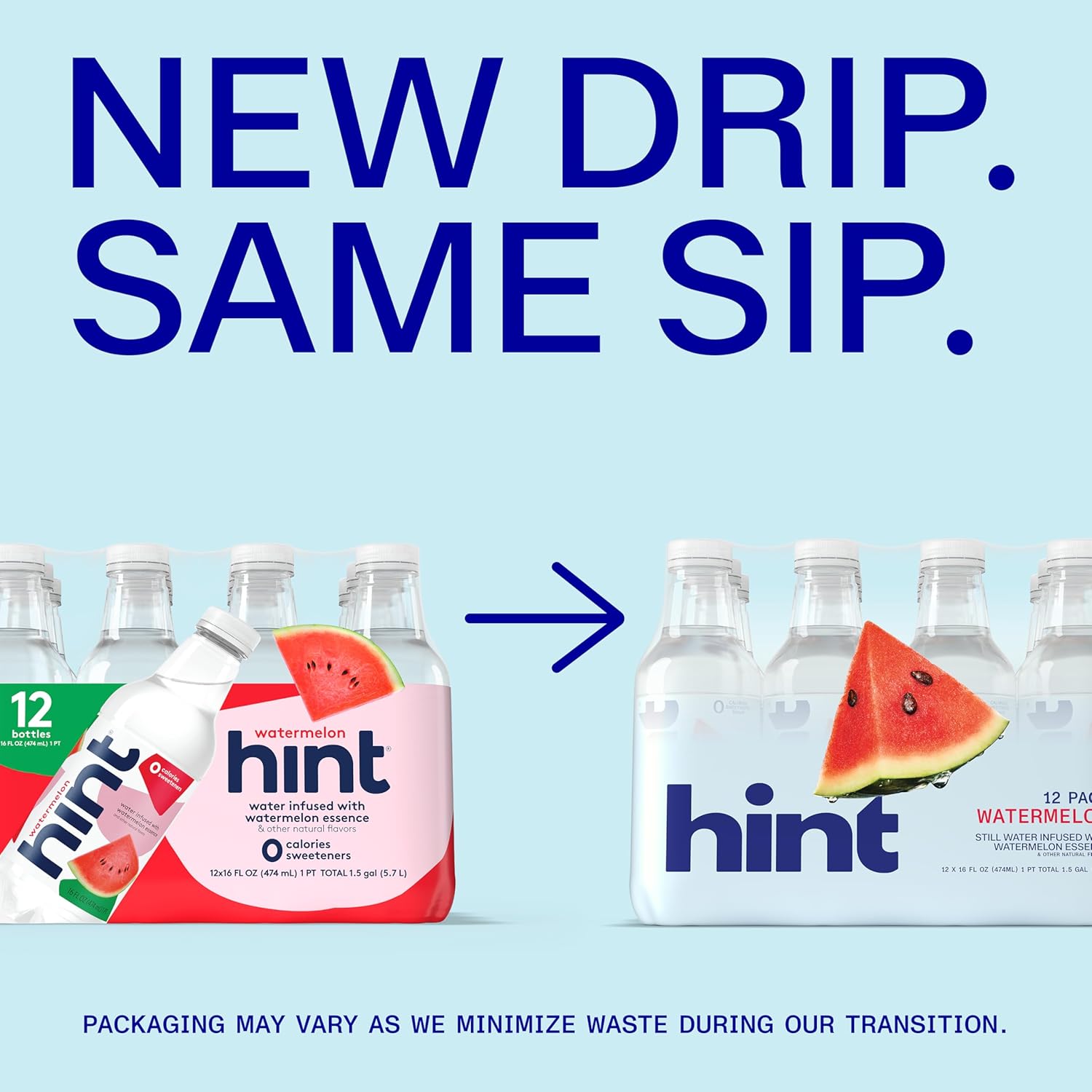 Hint Fruit-Infused Bottled Water, Watermelon - Sugar Free Flavored Water with Zero Calories, Naturally Flavored, and No Artificial Sweeteners - 16 Fl Oz (Pack of 12)