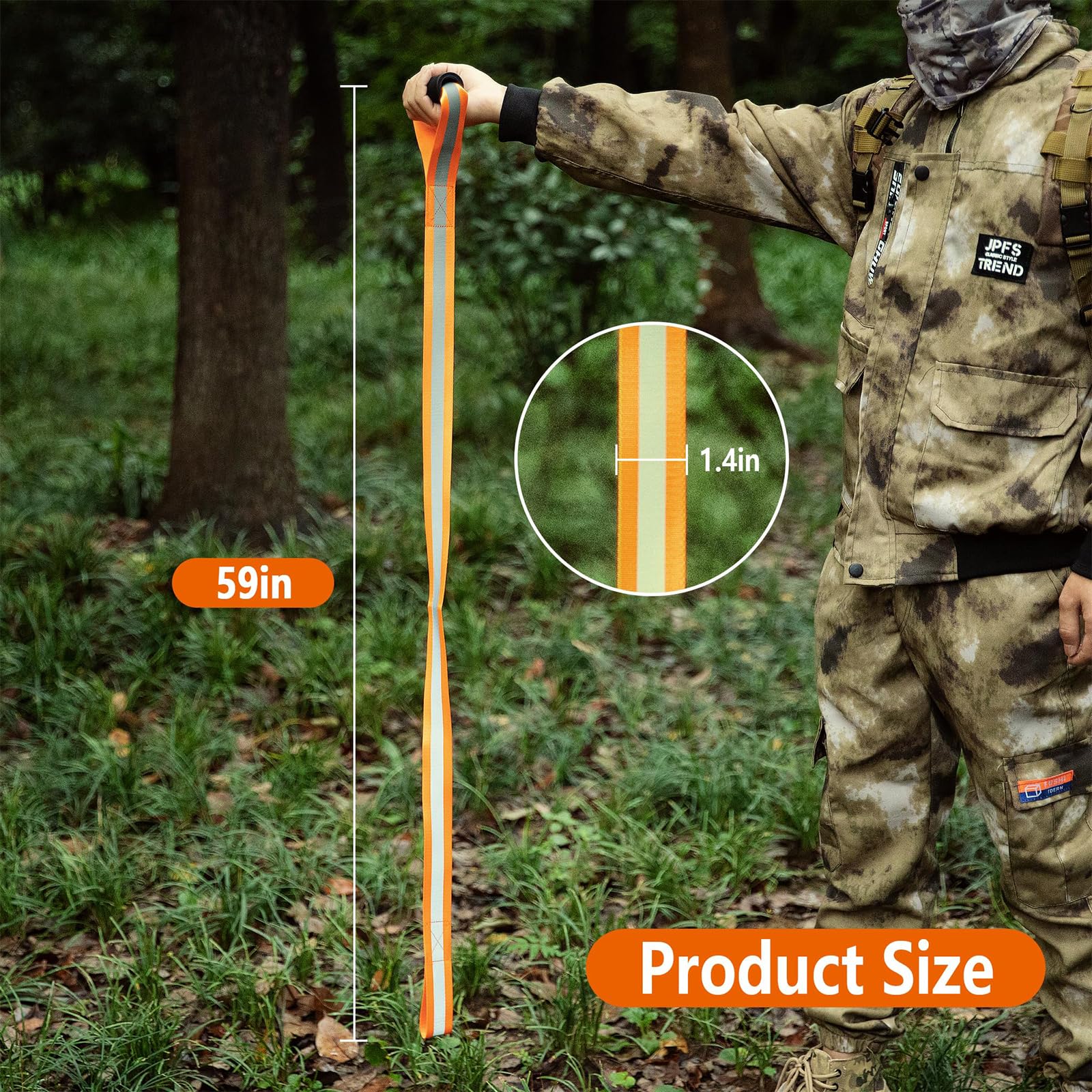 Corda da Traino per Cervi Accessori Caccia Cervo Fune da Trascinamento per Cacciatori Corda in Nylon per Cervi Corda per Trascinare Cervi Pesanti Riflettente Deer Drage per Cacciatori