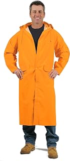 Galeton 7970-XL-OR Repel Rainwear PVC Raincoat, 0.35 mm, 48" Long, X-Large, Orange