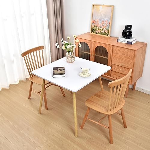 Miniatura 5 de Mantel blanco ajustado con elástico para mesas plegables cuadradas de 48 x 48 pulgadas, lavable, elástico, de elastano, para mesa, mesa, tela no de