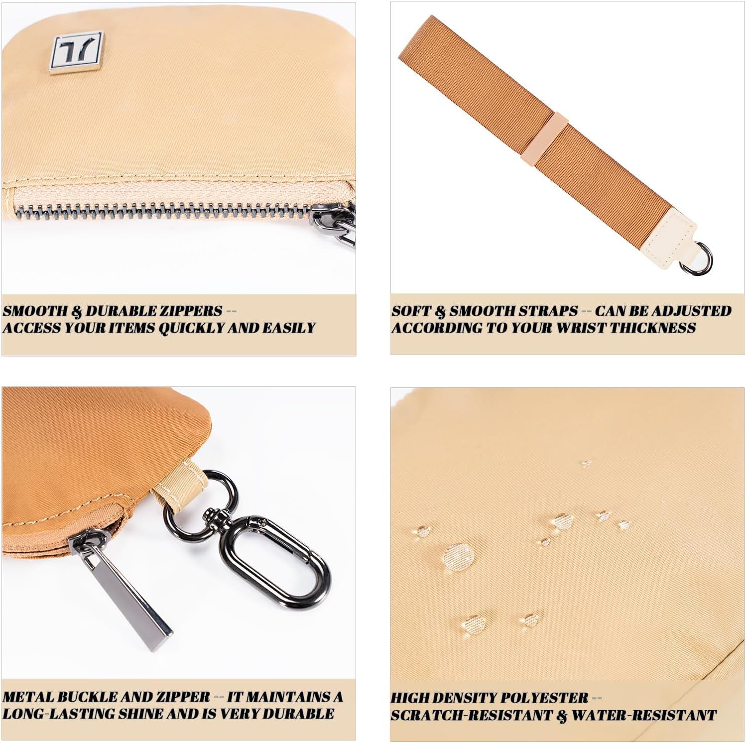 Dual Pouch Wristlet Portable Mini Wallet Detachable Card Holder Small Coin Purse Handbag for Women