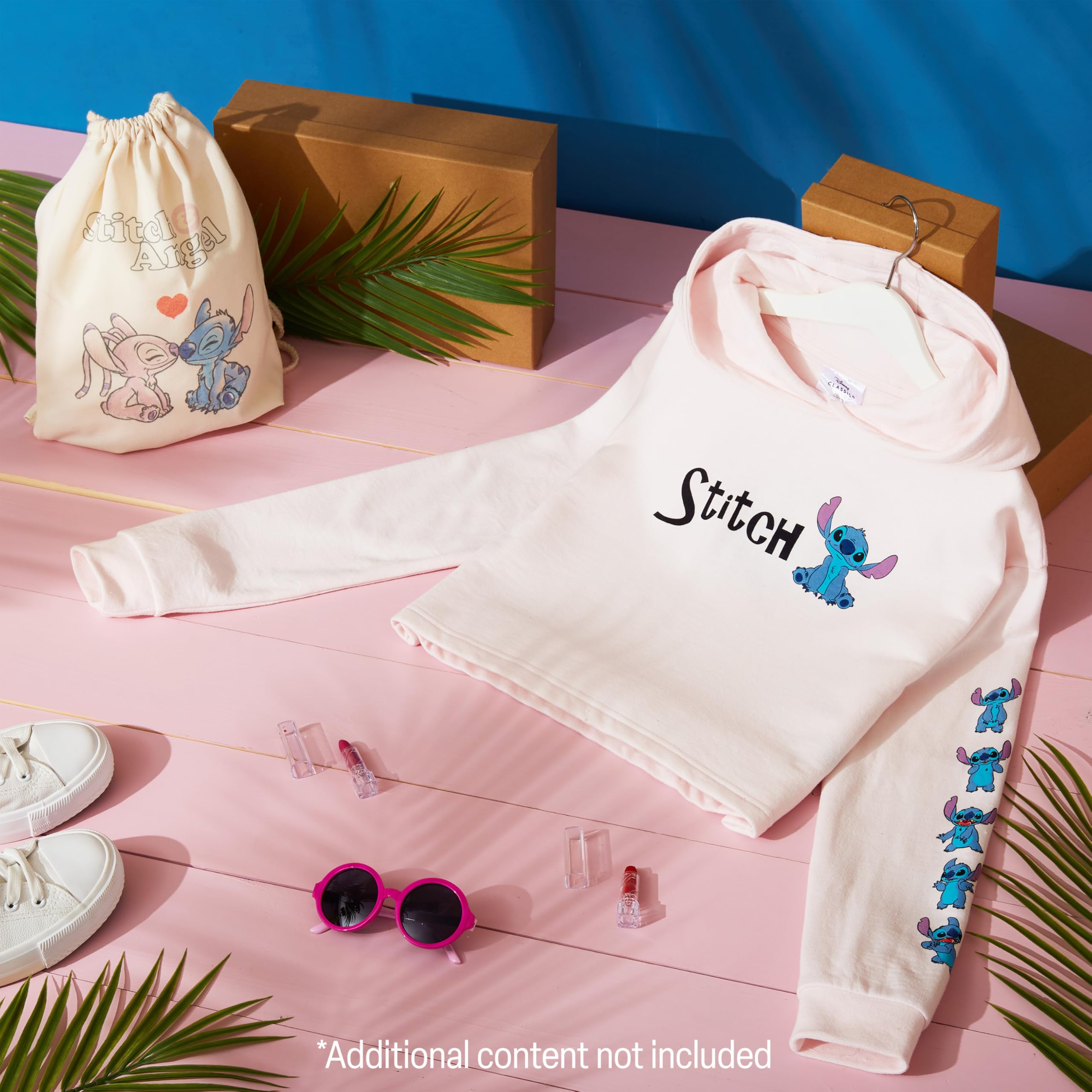 Disney Bluza z kapturem dla dziewczynek, przycięta bluza dla dzieci, prezenty ze ściegiem
