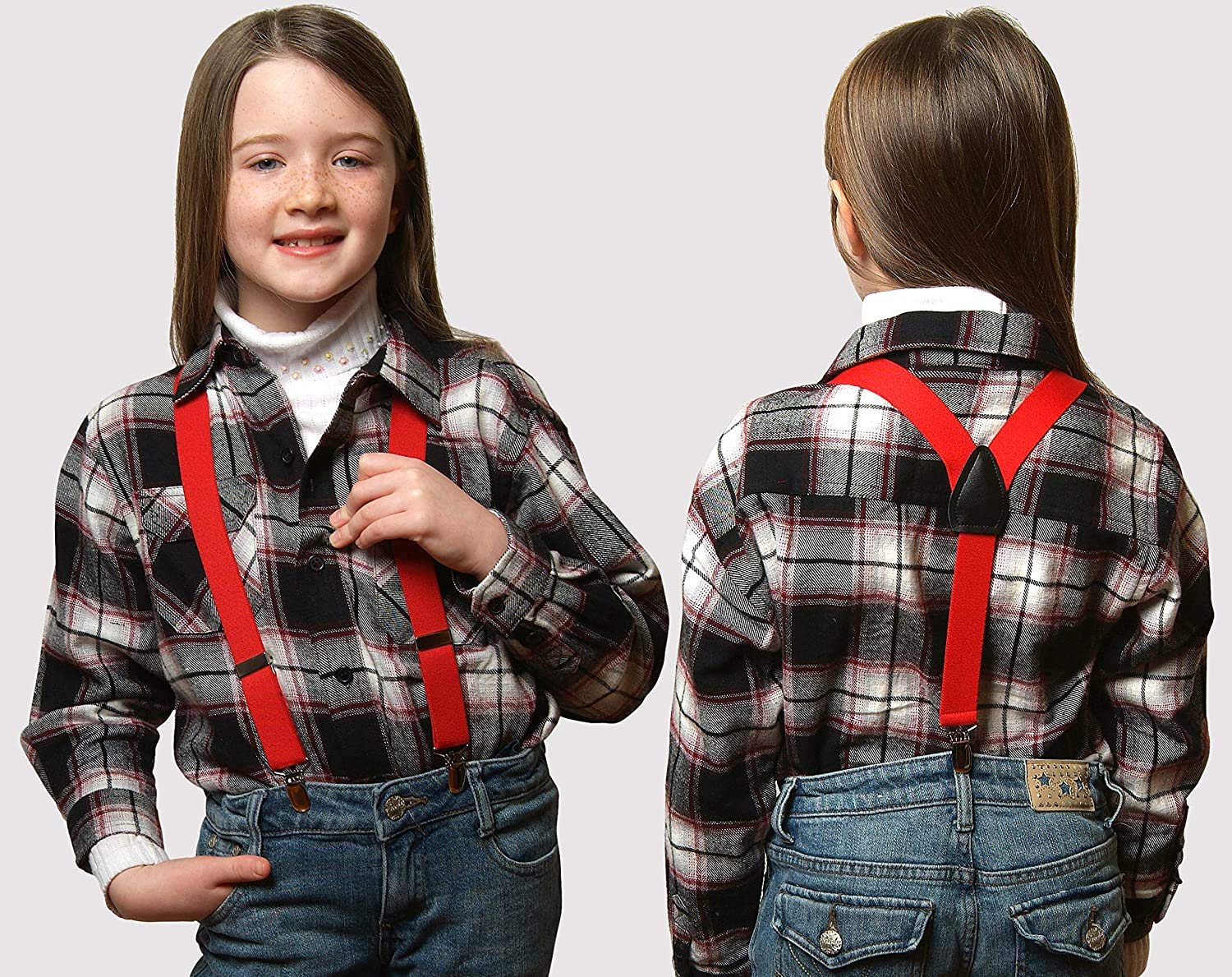 RR DESIGN suspenders for boys, kids,men and women (red, large men size) - Image 7 thumbnail