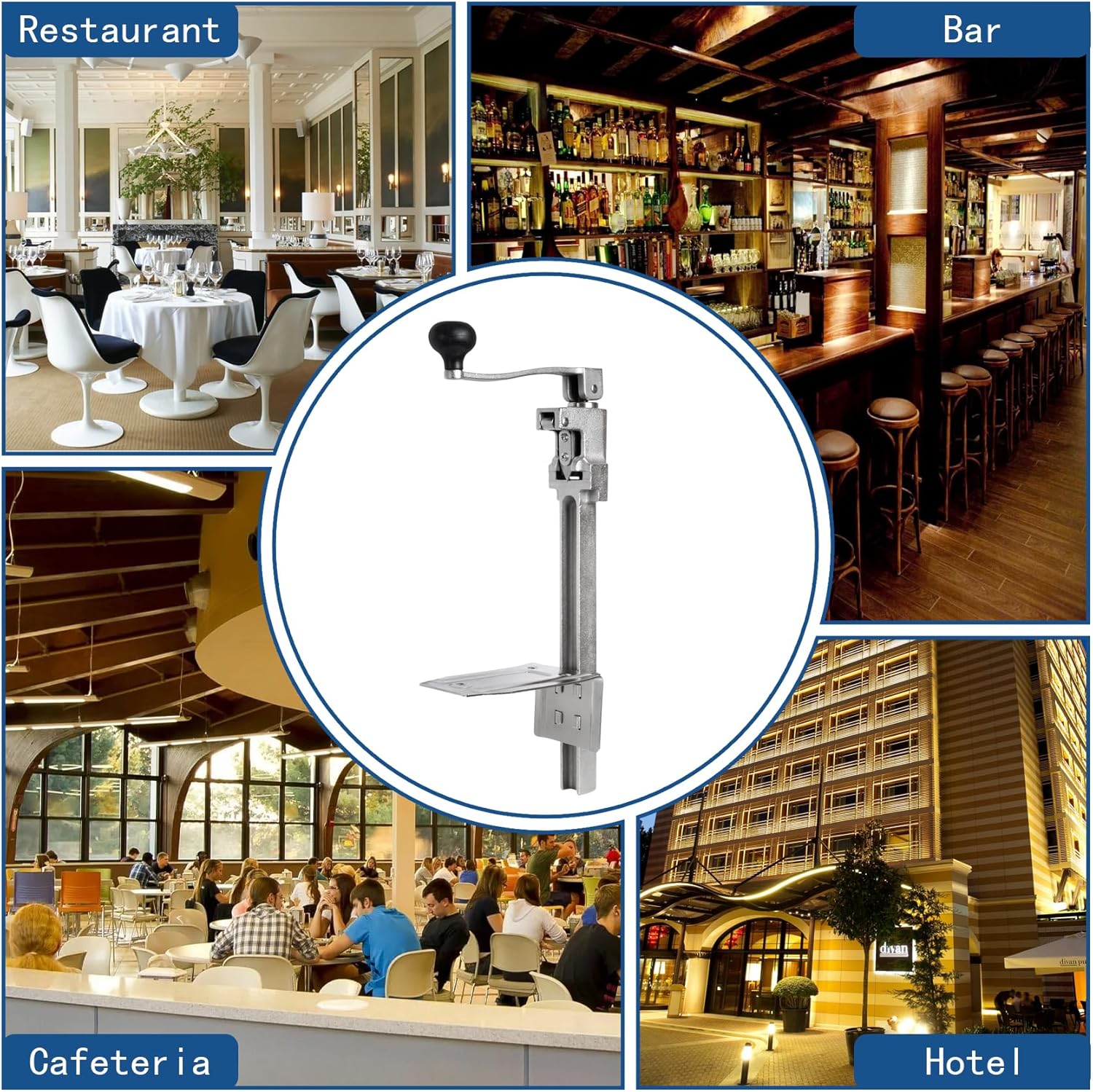 Commercial Can Opener Heavy Duty for 11100, 19”/48cm Heavy Duty Table Manual Industrial Can Opener for Cans Up to 13”Tall, Commercial Can Openers with Plated Steel Base Stainless Steel Blade