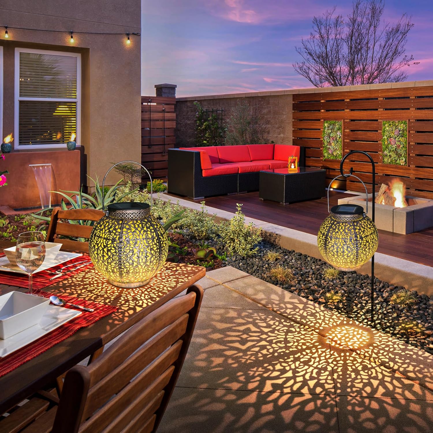 2Pack Solar Outdoor Lanterns Waterproof, Garden Gifts for Mom, Rose Solar Garden Decor , Warm White Table Lights for Yard Art, Porch, Mothers Day Grandma Wife (Antique Bronze ) - Image 4