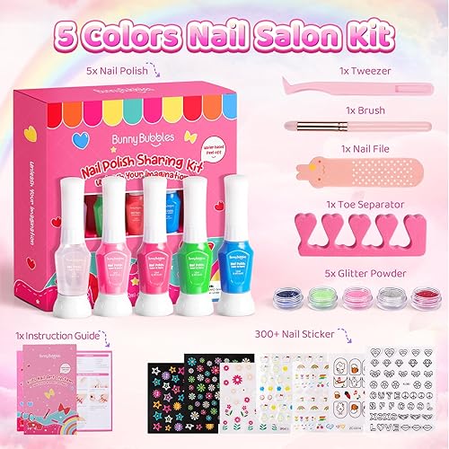 Miniatura 6 de Kit de esmalte de uñas para niñas de 7, 8, 9, 10, 11, 12 años, cosméticos, para fiestas de niñas de 7, 8, 9, 10, 11 y 12 años, manicura de gel BUNNY