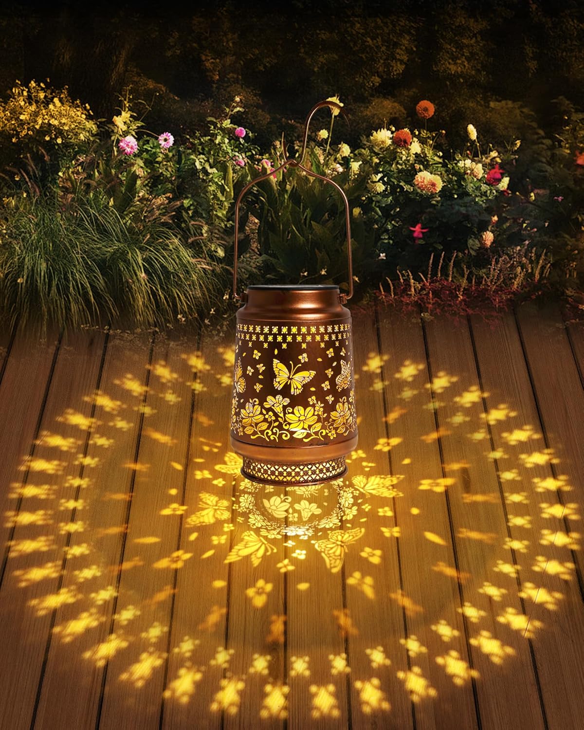 Butterfly Gifts for Women Butterfly Solar Lantern Mothers Day Gifts Birthday Gifts for Women Mom Grandma Sister Friend Garden Decor Metal Solar Lights Outside Decorative for Yard Patio Pathway Porch Butterfly with Flower
