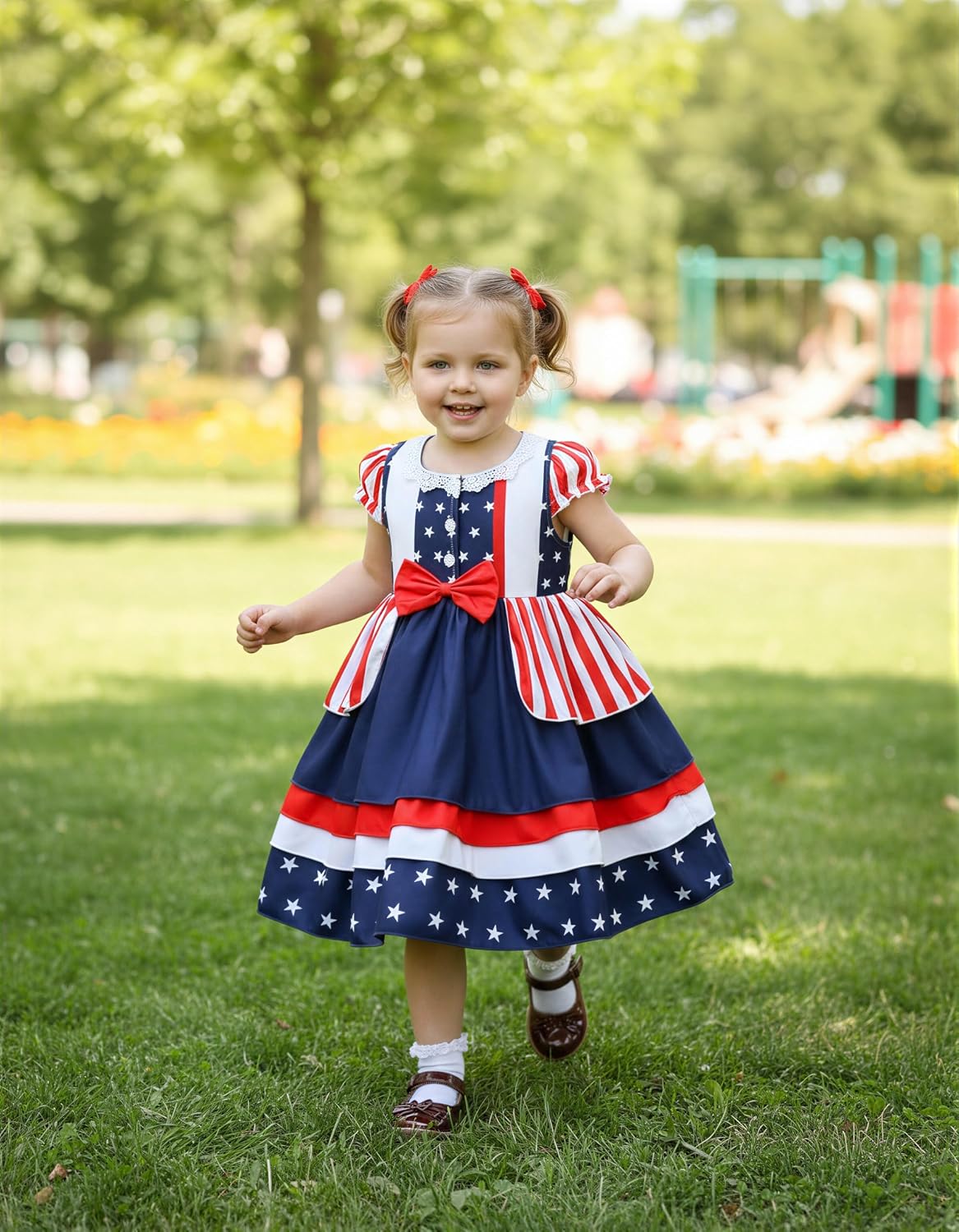 Aalizzwell 4th of July Dress for Little Girls 2-6T image 3