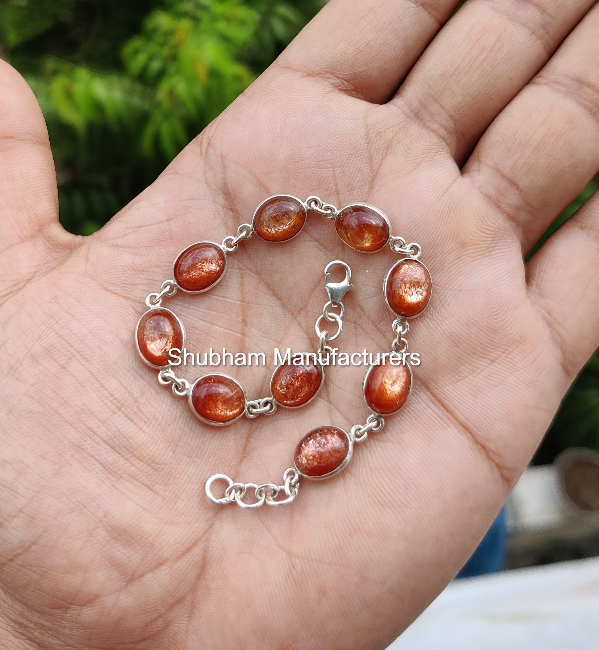 Bracciale con pietre preziose naturali Bracciale con pietre preziose fatte a mano in argento sterling 925 Gioielli da donna