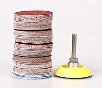 Vista 2 de 100 Piezas Discos de Lijado de 2 Pulgadas, Papel de Lija de Grano 80-3000 con Placa de Respaldo de Vástago de 1/4" y Almohadilla Amortiguadora