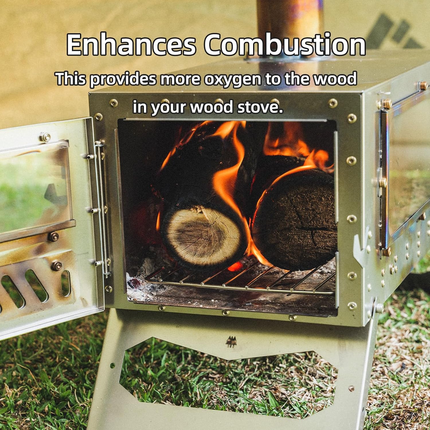 Trekrevive Tent Stove Grate, Increase Combustion for Wood Stove (10.2x6.3inch)