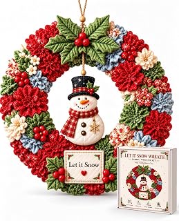 3D Fabric Poke Wreath DIY Kit for Adults, Christmas Wreath Craft Kit