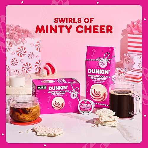 Miniatura 8 de Dunkin' White Chocolate Peppermint Artificially Flavored Coffee, Keurig K-Cup Pods, 10 Count Box