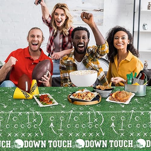 Miniatura 3 de Mantel de fútbol de plástico, manteles desechables para mesa rectangular, para el día del partido, decoración de fiesta de cumpleaños, suministros
