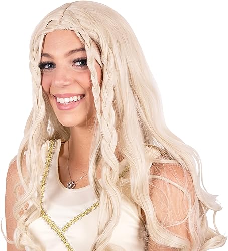 Narwhal Novelties Peluca rubia renacentista de dragón reina para mujer Halloween pelucas de disfraz