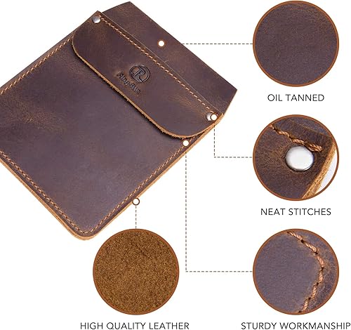 Vista 4 de RingSun Protector de bolsillo de cuero genuino para hombres, bolsa de herramientas duradera, protector de camisas de jeans para herramientas