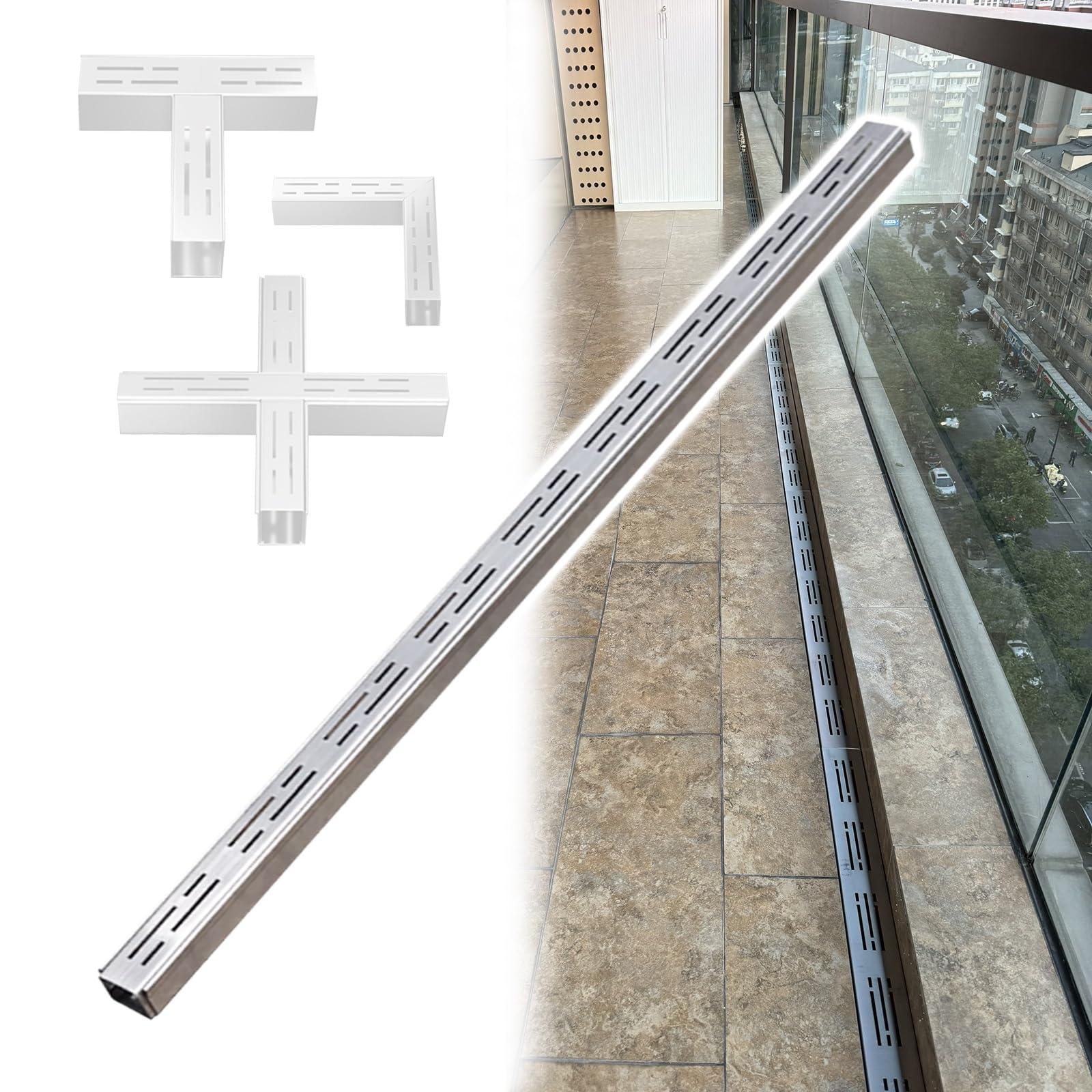 Lmrxofe One Color Sus French Drain Trench System 1Pcs(3.5X3cm Drain Trench)