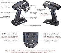 Vista 4 de DUMBORC X4 - Transmisor y receptor de radio RC de 4 canales X6F con función de alarma a prueba de fallos y de bajo voltaje, modo mixto para vehículo