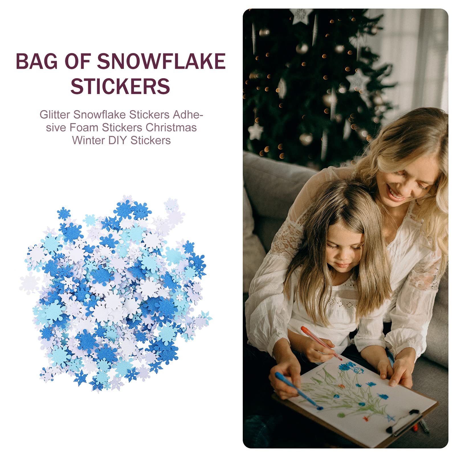 BESTonZON 2piezas Pegatinas De De Brillantes Para Decoración Navideña Autoadhesivas Para Manualidades Diy Fiestas De Invierno y Celebraciones Festivas