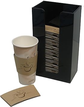 RCS Plastics Coffee Cup Sleeve or Hot Cup Holder Tall Dispenser Organizer for Hot Drink Cups 3015