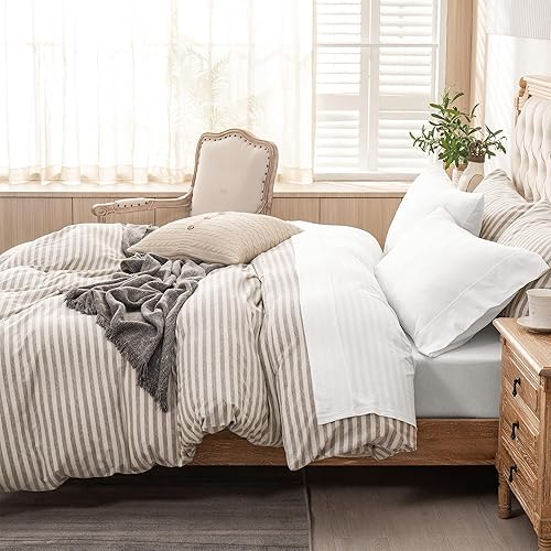 Miniatura 3 de PURE ERA - Juego sábanas punto jersey, 4 piezas, 100% algodón supersuave, cómodas, transpirables, para colchones hasta 20 pulgadas, bolsillo