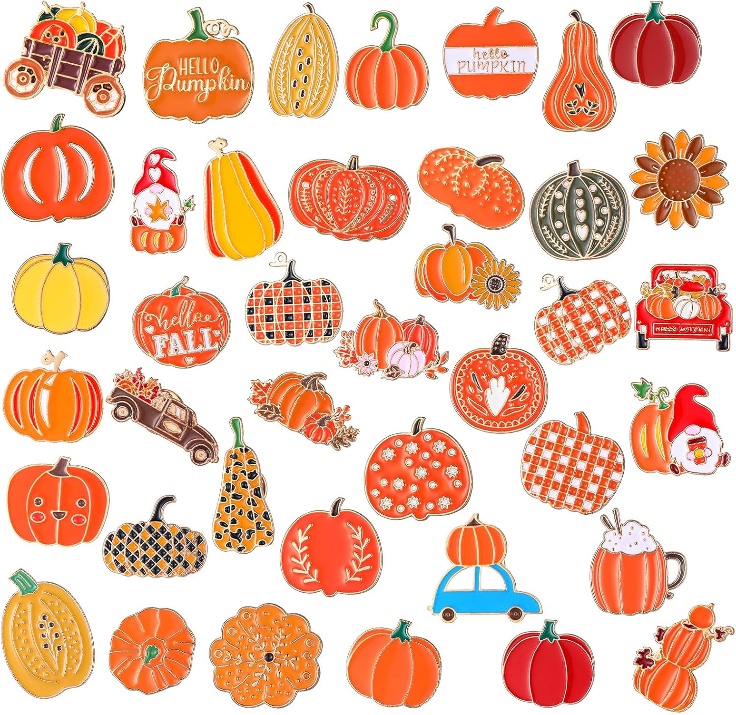 Giegxin 40 Pcs Fall Pins for Backpacks Pumpkin Enamel Pins