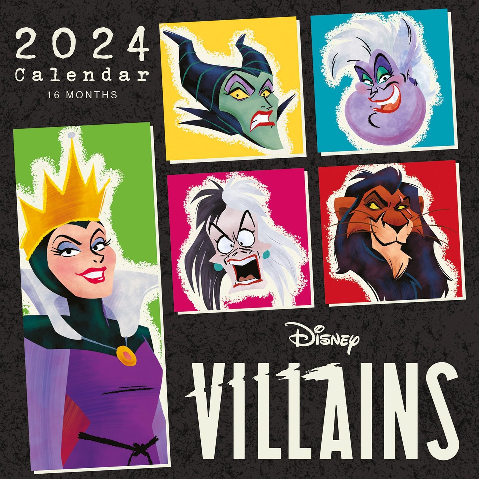Disney Villains Calendar 2024 - Month to a View Planner 30cm x 30cm, Disney Gifts for Women, Men and Kids, Kids Calendar - Official Merchandise