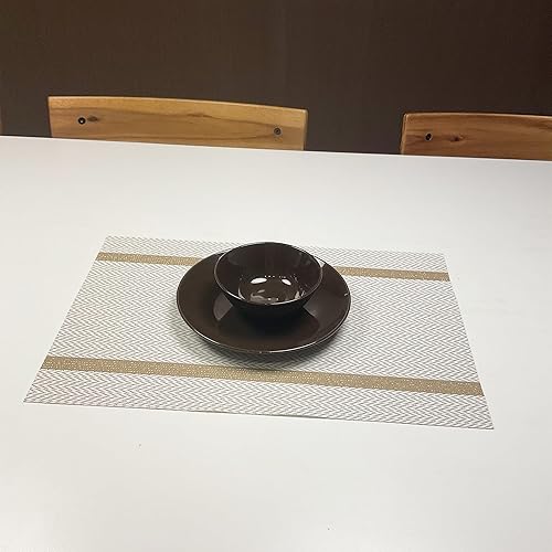 Miniatura 3 de Juego de 6 manteles individuales, manteles individuales de vinilo de PVC lavables resistentes al calor y manteles individuales duraderos