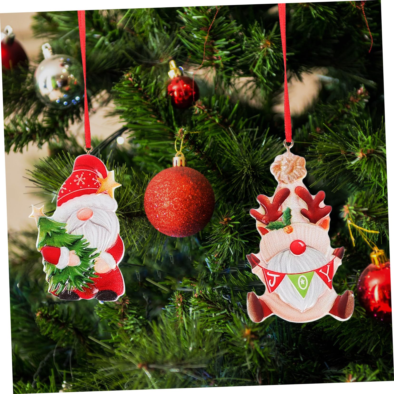 PartyKindom 5 Sätze Weihnachtsdeko Weihnachts Anhänger Künstliche Weihnachtskränze Weihnachtsbaumdekoration Weihnachtsmann-Ornamente Weihnachtszwerg Hängende Ornamente Harz 8 Stück * 5