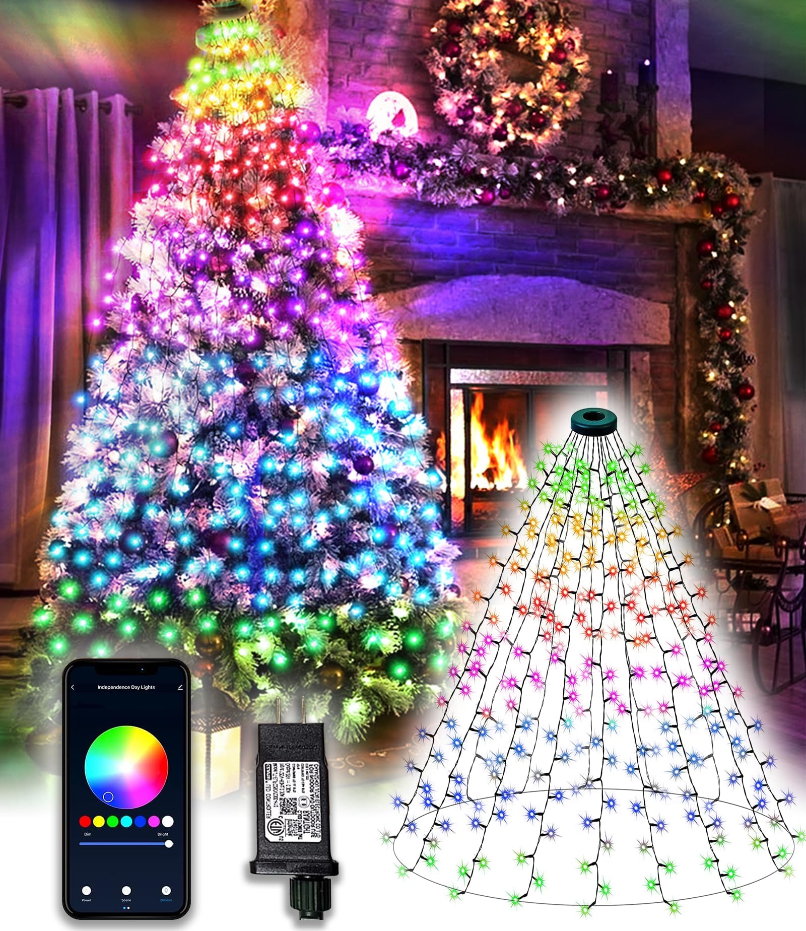 Magische Weihnachtsbaum-Lichterkette - 400 LEDs Mit Fernbedienung & 8 Lichtmodi