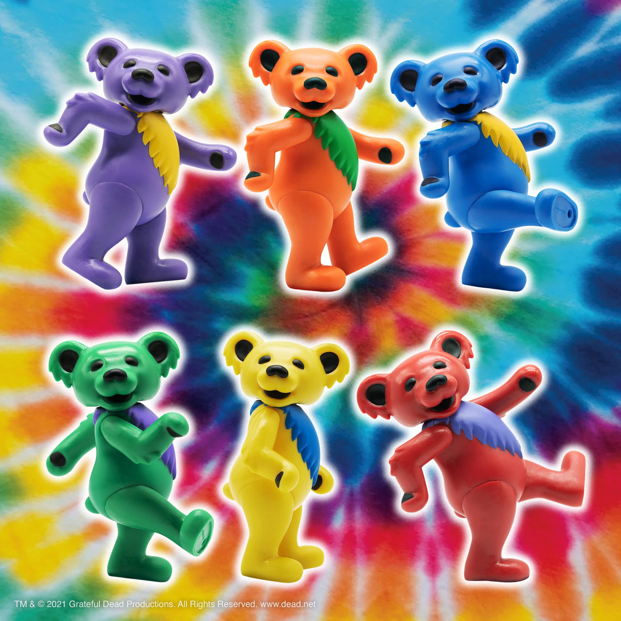 Amazon.com: Super7 Grateful Dead Dancing Bears Box Flat - (6-Pack