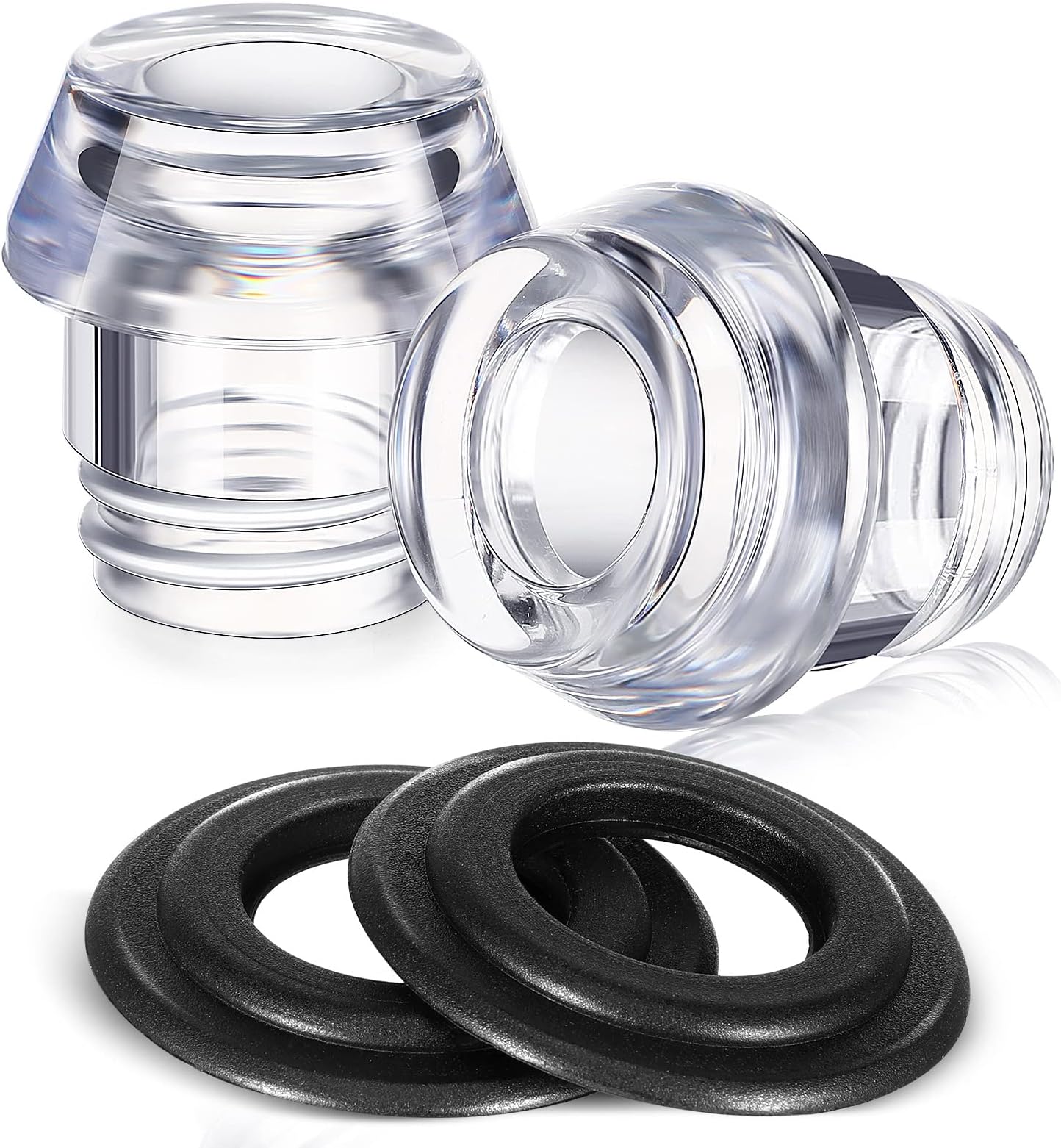 Lounsweer 2 Sets Knob Top and Washer Ring Compatible with Farberware Yosemite Coffee Percolators Replacement Transparent Coffee Percolator Top Coffee Percolator Parts